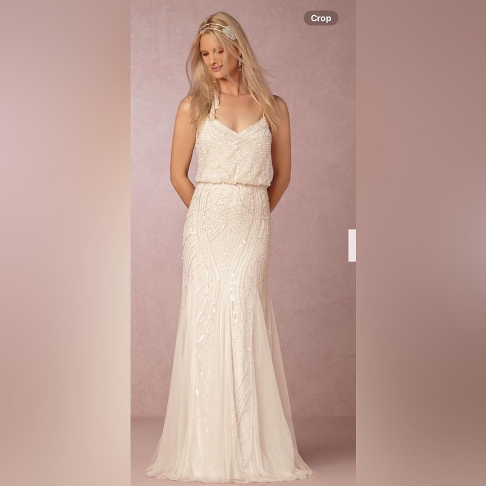 BHLDN Grazia  Adrianna Papell Ivory Sequin Gown